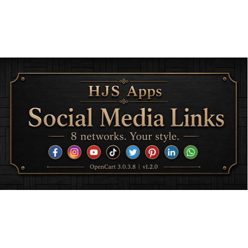 HJS Social Media Links — OpenCart 3 HJS Social Media Links — OpenCart 3