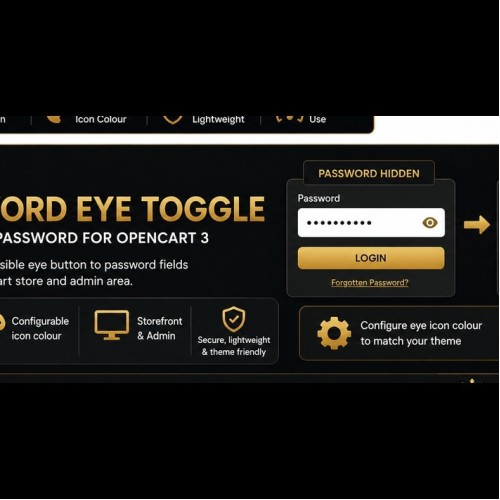 HJS Password Eye Toggle — OpenCart 3 HJS Password Eye Toggle — OpenCart 3