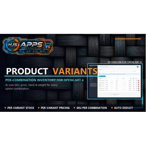 HJS Product Variants — OpenCart 4